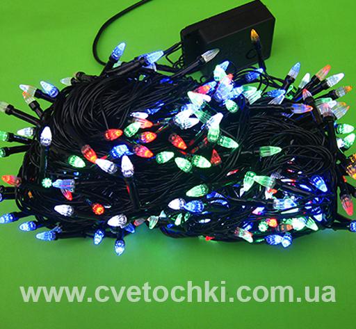 Гирлянда 500 LED мульти (чёрный провод)
