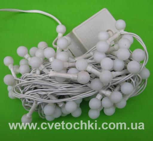 Гирлянда "Шарики" 100 LED мульти (белый провод)