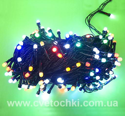 Гирлянда 300 LED мульти (чёрный провод)