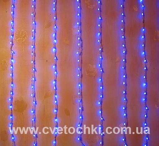 Гирлянда-штора "Водопад" синяя 3х1,5 м