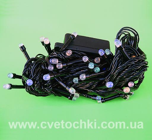 Гирлянда 100 LED мульти (чёрный провод)