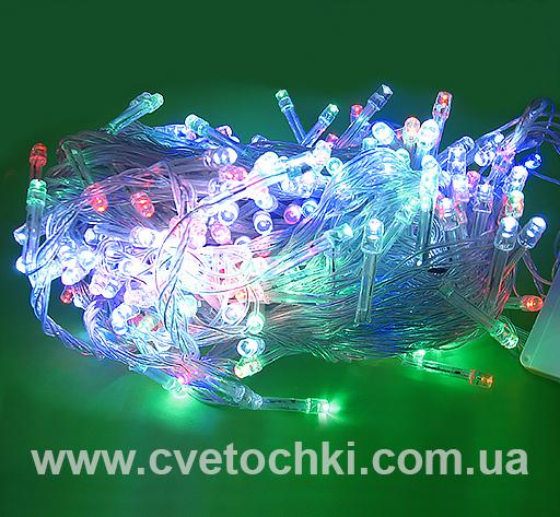 Гирлянда 300 LED мульти (прозрачный провод)