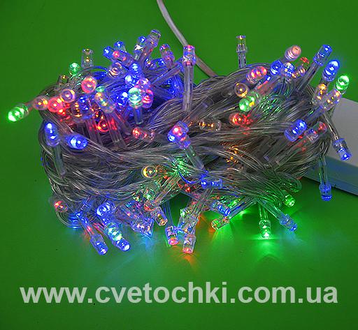 Гирлянда 200 LED мульти (прозрачный провод)