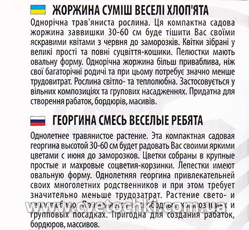 Георгина «Весёлые ребята», смесь, ТМ «Велес»