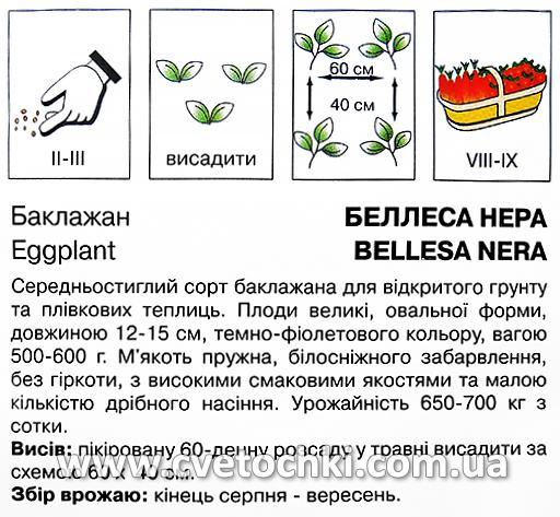 Баклажан «Беллеса Нера» (0,5 г), ТМ «Коуел»