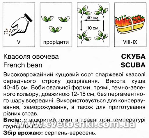 Квасоля спаржева «Скуба» (20 г), ТМ «Коуел»