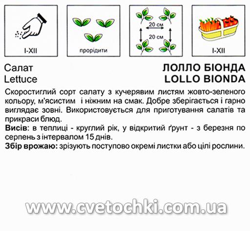 Салат «Лолло Біонда» (5 г), ТМ «Коуел»