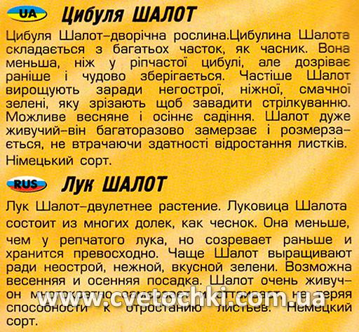 Цибуля-шалот (100 шт.), ТМ «Геліос»