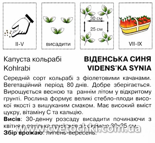 Капуста кольрабі «Віденська синя» (0,5 г), ТМ «Коуел»