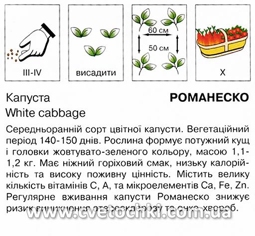 Капуста романеско (0,5 г), ТМ «Коуел»