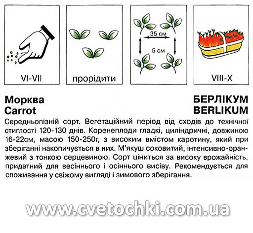 Морква «Берлікум» (10 г), ТМ «Коуел»