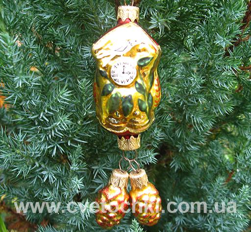 Ялинкова іграшка «Годинник з шишками»