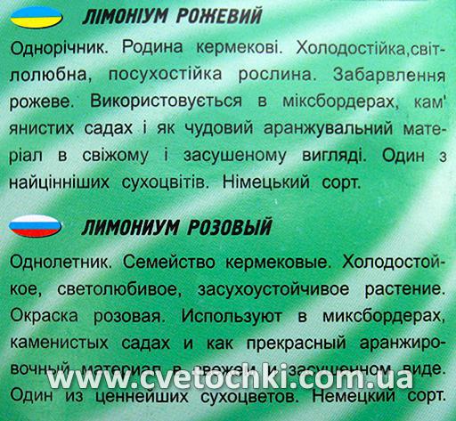Лимоніум рожевий/статиця/кермек (0,05 г), ТМ «Геліос»