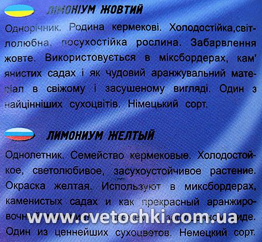 Лимоніум жовтий/статиця/кермек (0,05 г), ТМ «Геліос»