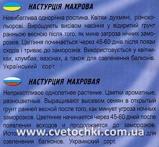 Настурція махрова (8 шт.), ТМ «Геліос»