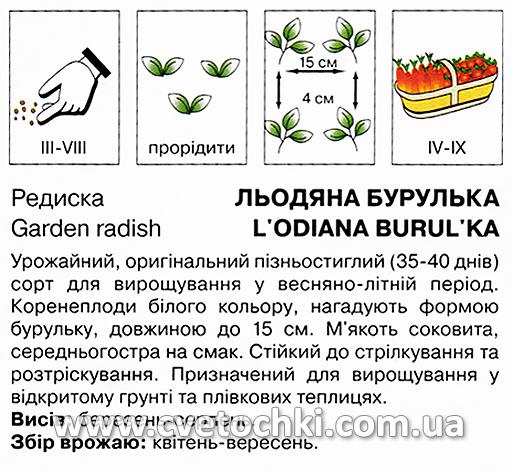 Редиска «Льодяна бурулька» (5 г), ТМ «Коуел»